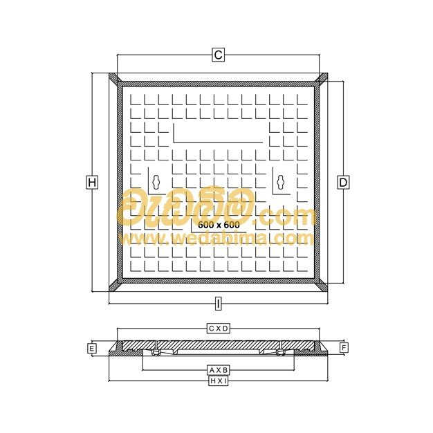  650mm x 650mm Clear Open Double Seal Cast-Iron Manhole Cover with Frame