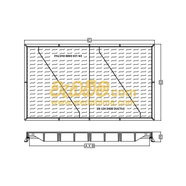 1220mm x 675mm Clear Open Double Seal Ductile Manhole Cover with Frame